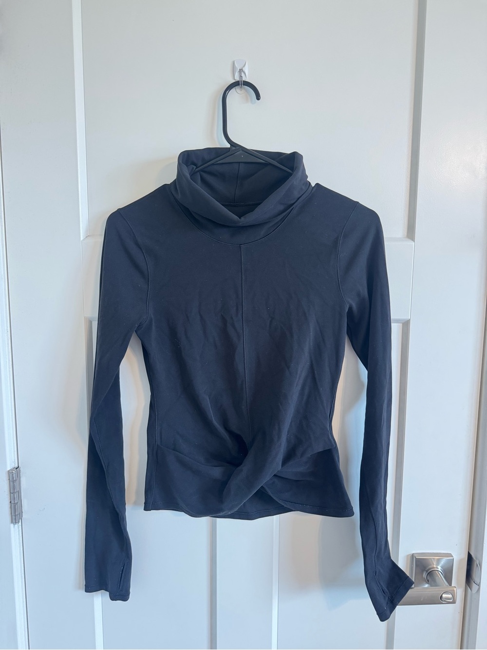 lululemon athletica Black Long Sleeve Twist-Hem Top